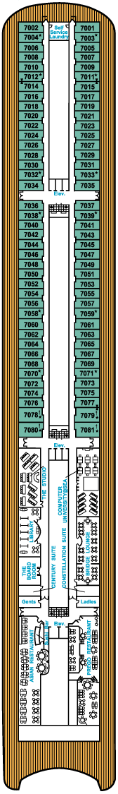 Best Cruises Crystal Serenity Deck Plans: Deck 7, Promenade Deck